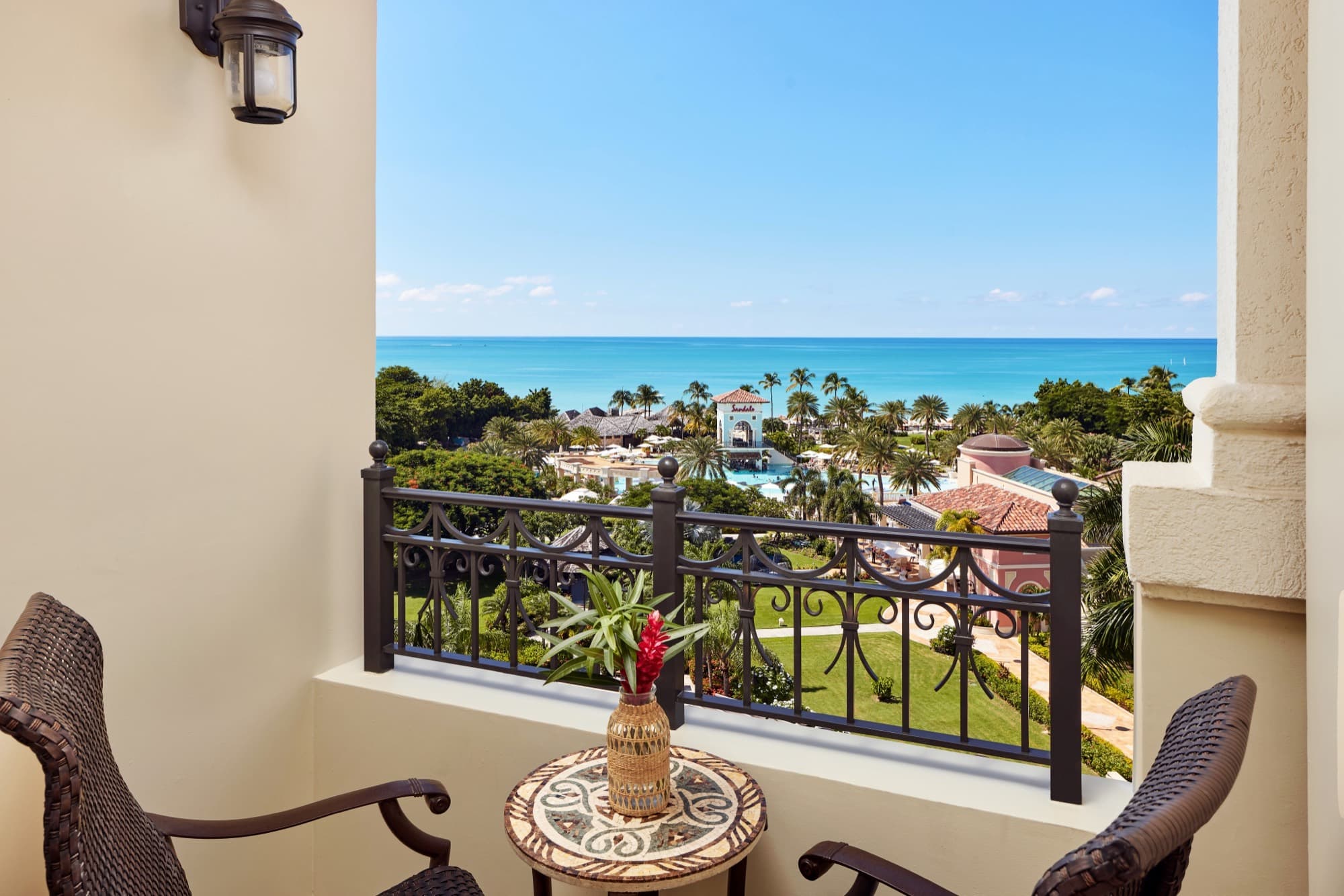 A suite balcony at Sandals Grande Antigua