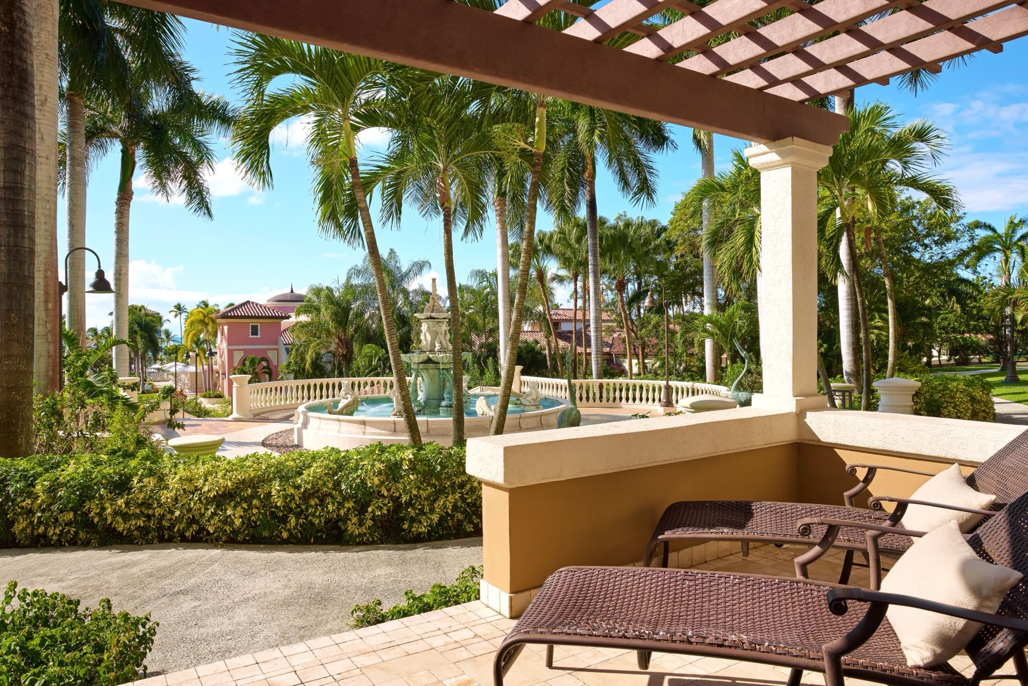 A suite patio at Sandals Grande Antigua