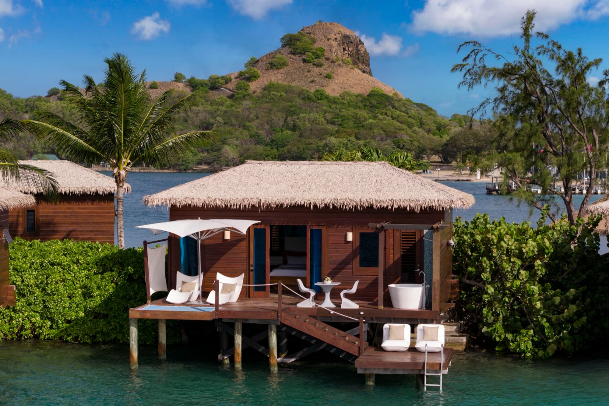 An overwater bungalow at Sandals Grande St. Lucian