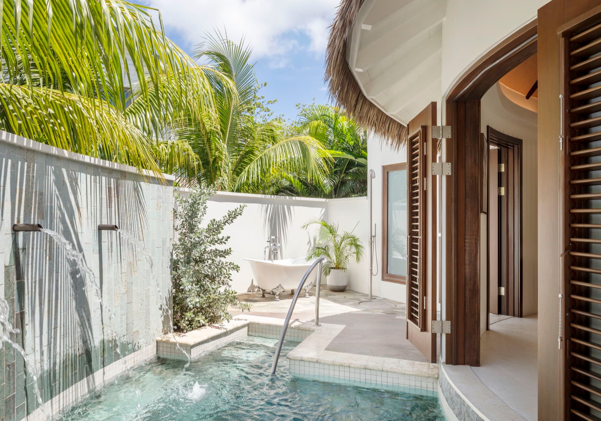 A suite patio at Sandals Halcyon Beach