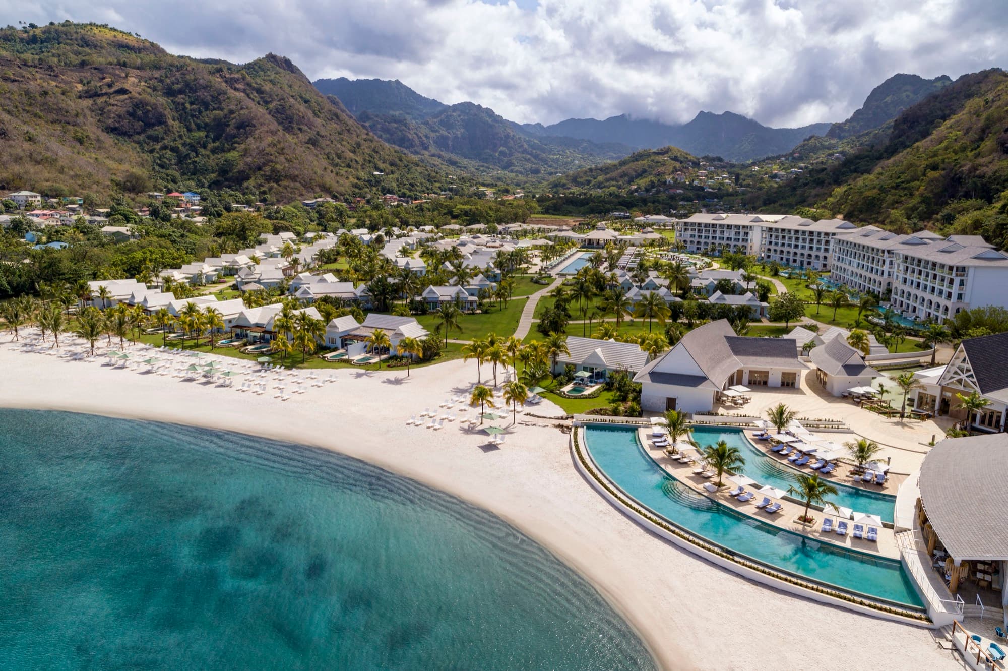 Infinity pool and beach at Sandals Saint Vincent