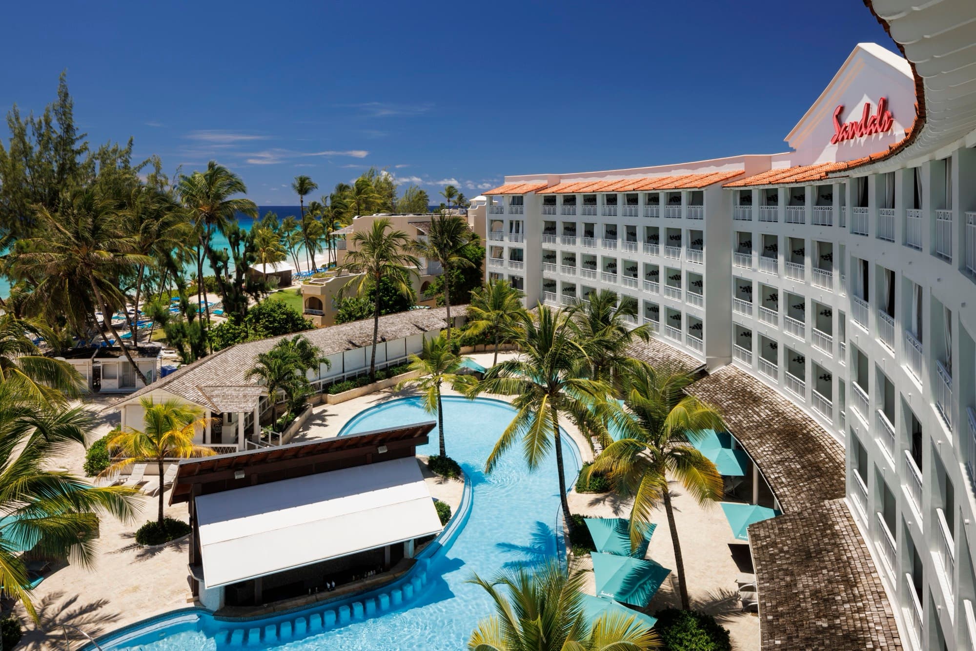 The main pool at Sandals Barbados