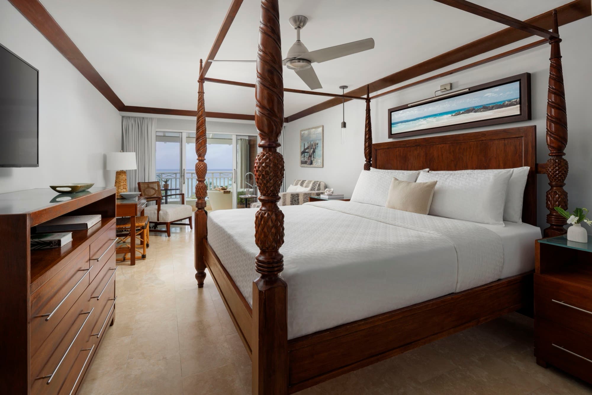 A guest bedroom at Sandals Barbados