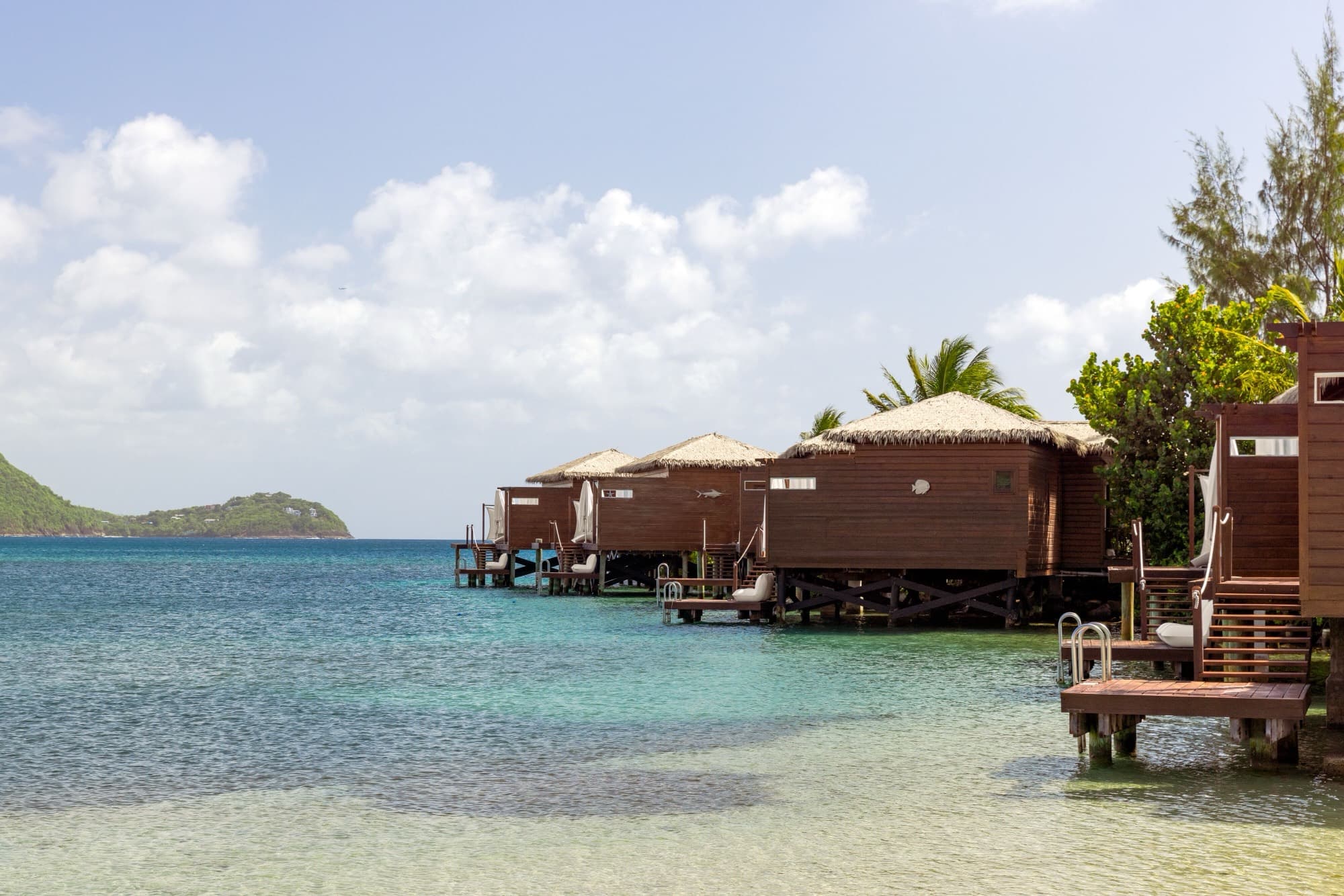 Overwater bungalows at Sandals Grande St. Lucian