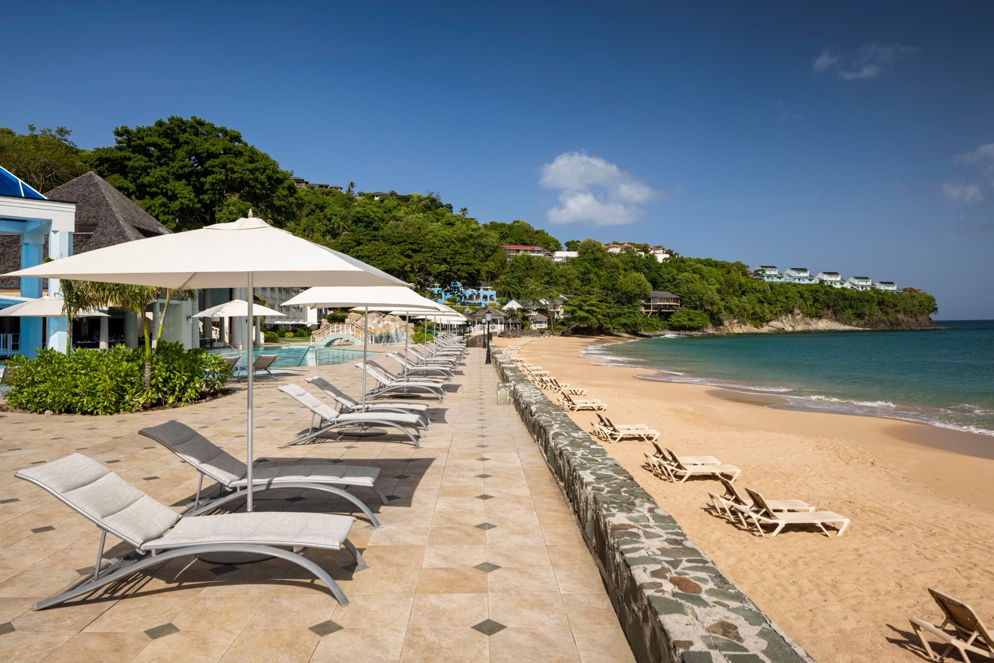 Beach pool deck at Sandals Regency La Toc