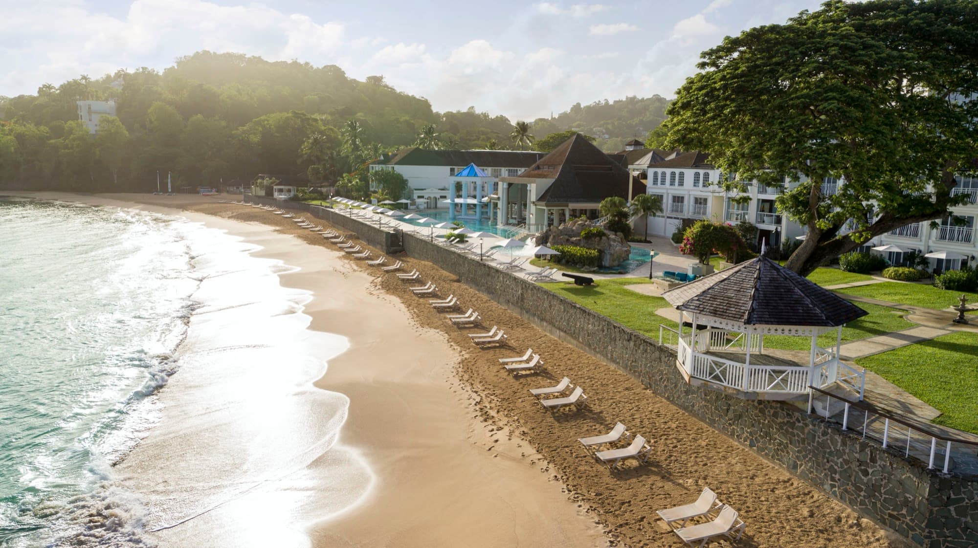 Sunrise on the beach at Sandals Regency La Toc