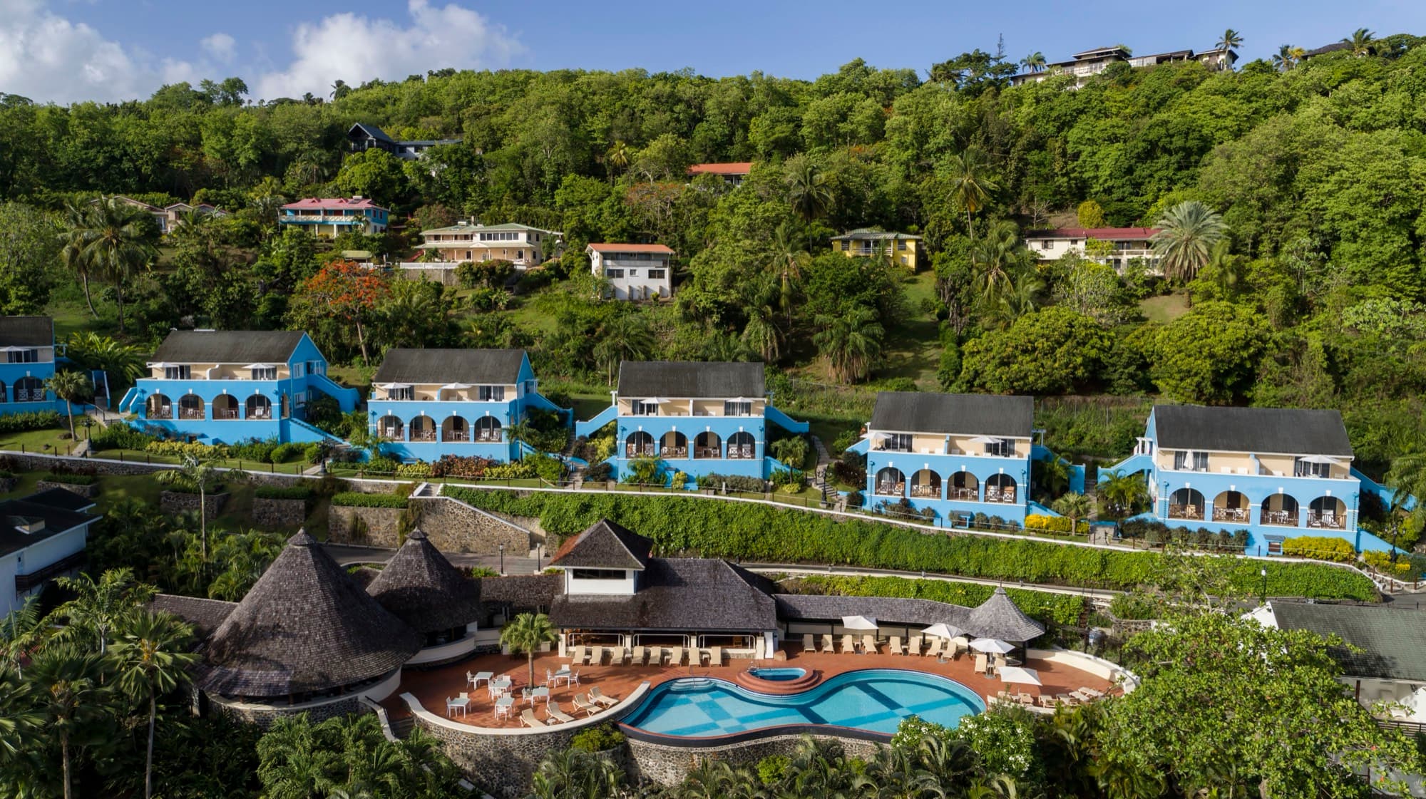 Pool with Piton views at Sandals Regency La Toc