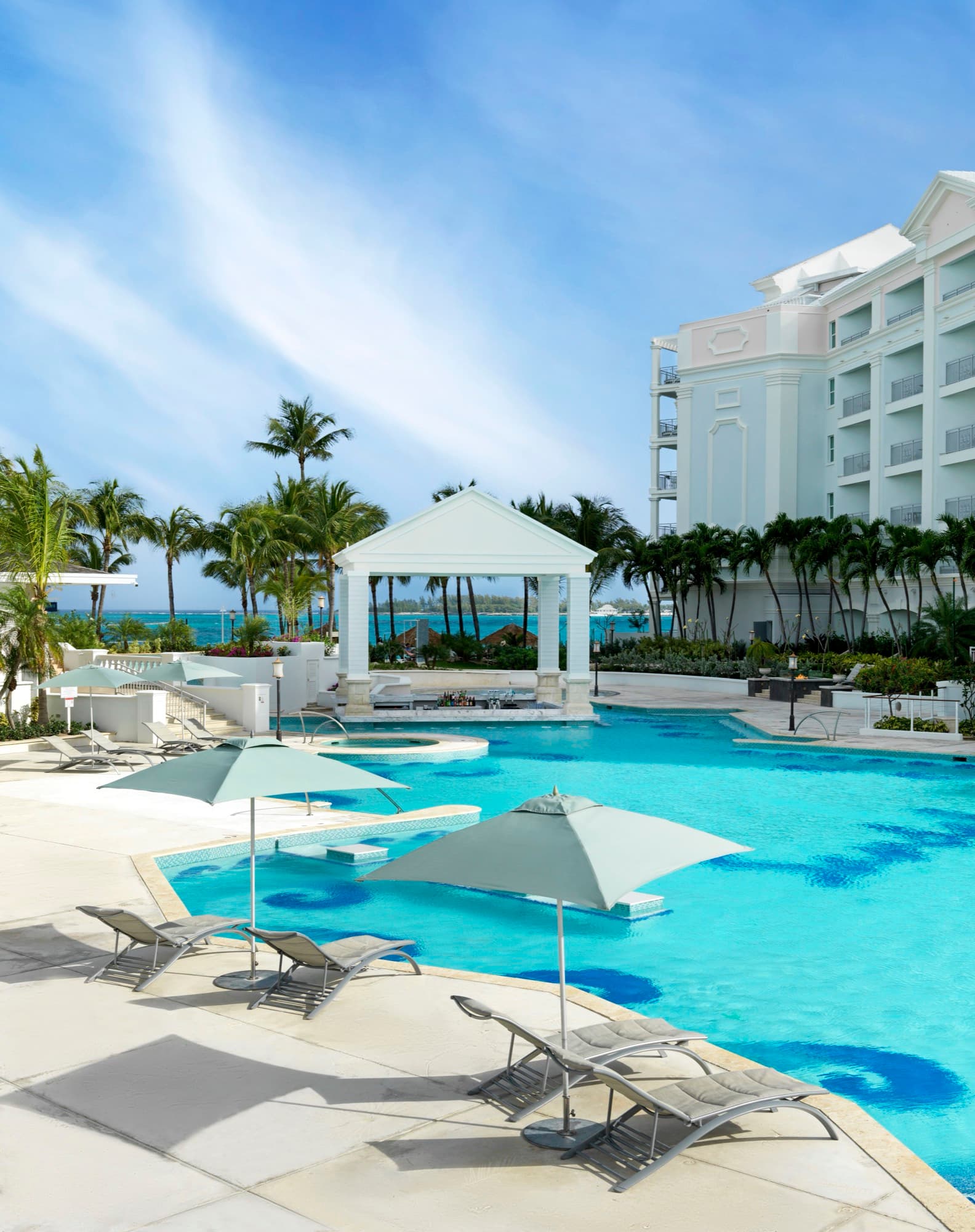 Swim-up bar at the east pool, Sandals Royal Bahamian
