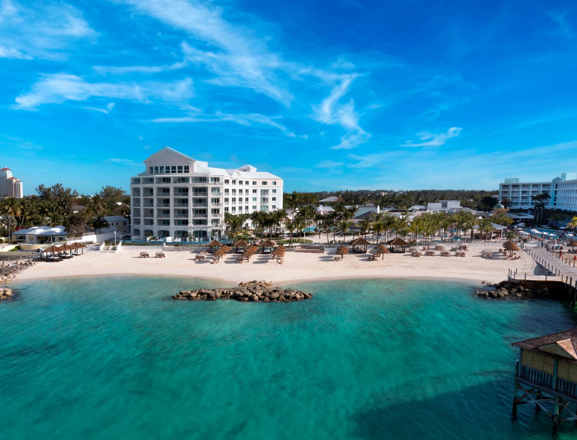 East Bay building at Sandals Royal Bahamian from above
