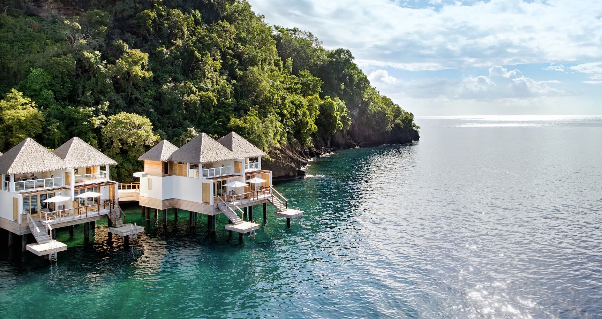 Two-story overwater villas at Sandals Saint Vincent