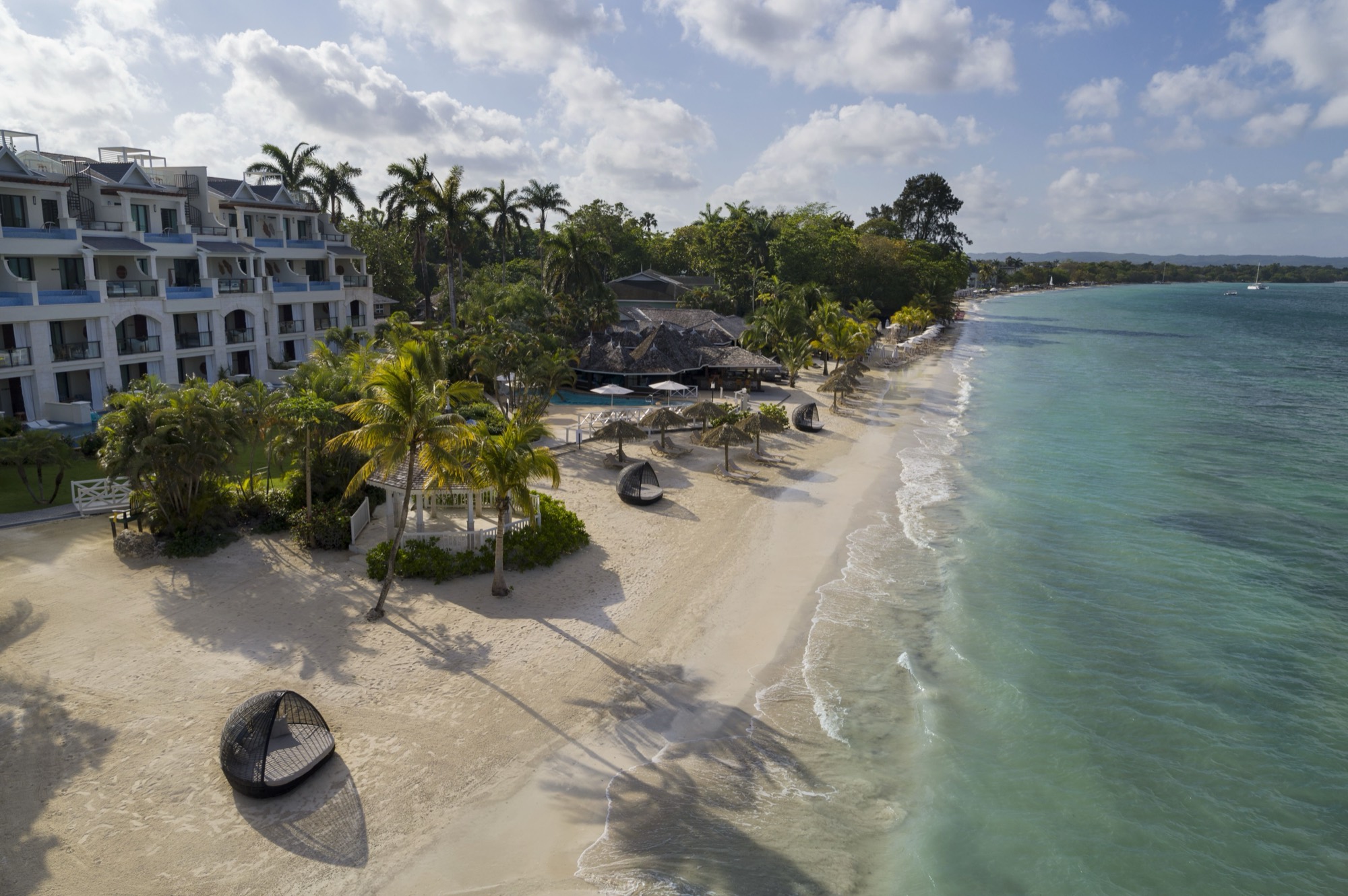 The beach at Sandals Negril along Seven Mile Beach